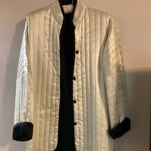 Vintage Marita Cream and Black Quilted Kimono Jacket